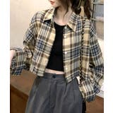チェック柄ショート丈シャツ クロップド丈 ゆるシャツ | Riff | 詳細画像8 