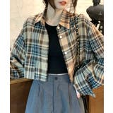 チェック柄ショート丈シャツ クロップド丈 ゆるシャツ | Riff | 詳細画像9 