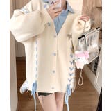 レースアップリボンカーディガン ニット セーター | Riff | 詳細画像3 