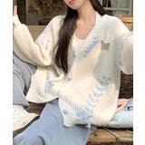 レースアップリボンカーディガン ニット セーター | Riff | 詳細画像6 