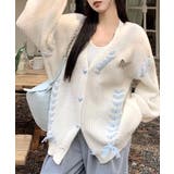 レースアップリボンカーディガン ニット セーター | Riff | 詳細画像7 