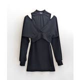 ハイネックノースリーブワンピース+オフショルダーショートニット レイヤード | Riff | 詳細画像12 