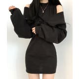 ハイネックノースリーブワンピース+オフショルダーショートニット レイヤード | Riff | 詳細画像2 