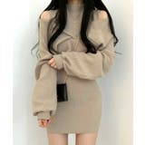 ハイネックノースリーブワンピース+オフショルダーショートニット レイヤード | Riff | 詳細画像7 