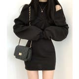 ハイネックノースリーブワンピース+オフショルダーショートニット レイヤード | Riff | 詳細画像3 