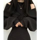 ハイネックノースリーブワンピース+オフショルダーショートニット レイヤード | Riff | 詳細画像4 