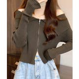 オフショルダブルジップリブニット リブ編み セーター | Riff | 詳細画像10 