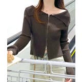 オフショルダブルジップリブニット リブ編み セーター | Riff | 詳細画像13 