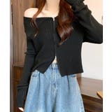 オフショルダブルジップリブニット リブ編み セーター | Riff | 詳細画像23 