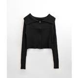 オフショルダブルジップリブニット リブ編み セーター | Riff | 詳細画像31 