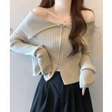 オフショルダブルジップリブニット リブ編み セーター | Riff | 詳細画像7 