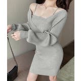 アンサンブル風リブニットワンピース バックリボン カシュクールワンピース | Riff | 詳細画像11 