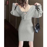 アンサンブル風リブニットワンピース バックリボン カシュクールワンピース | Riff | 詳細画像12 