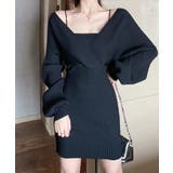 アンサンブル風リブニットワンピース バックリボン カシュクールワンピース | Riff | 詳細画像17 