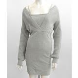 アンサンブル風リブニットワンピース バックリボン カシュクールワンピース | Riff | 詳細画像21 