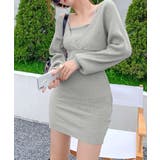 アンサンブル風リブニットワンピース バックリボン カシュクールワンピース | Riff | 詳細画像9 