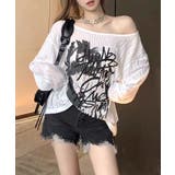 透かし編みロゴプリントTシャツ ロンT シアー | Riff | 詳細画像10