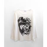 透かし編みロゴプリントTシャツ ロンT シアー | Riff | 詳細画像13