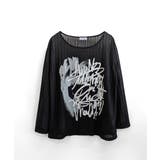 透かし編みロゴプリントTシャツ ロンT シアー | Riff | 詳細画像14