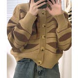 柄ニットカーディガン バイカラー 配色 | Riff | 詳細画像12 