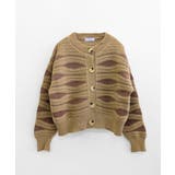 柄ニットカーディガン バイカラー 配色 | Riff | 詳細画像20 