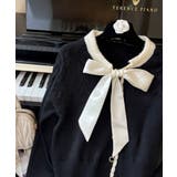 リボンニットカーディガン バイカラー 配色 | Riff | 詳細画像10 