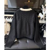 リボンニットカーディガン バイカラー 配色 | Riff | 詳細画像11 