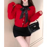 リボンニットカーディガン バイカラー 配色 | Riff | 詳細画像13 