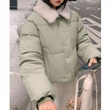 グレー | 襟ボア中綿ジャケット ブルゾン ダウン | Riff