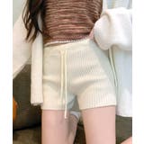 アイボリー | リブニットショートパンツ 短パン ショート丈 | Riff