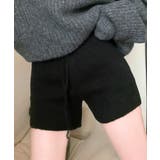 ブラック | リブニットショートパンツ 短パン ショート丈 | Riff