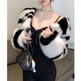 ノーカラーフェイクファーショートコート ジャケット ブルゾン | Riff | 詳細画像2 