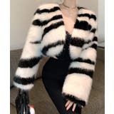 ノーカラーフェイクファーショートコート ジャケット ブルゾン | Riff | 詳細画像3 