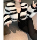 ノーカラーフェイクファーショートコート ジャケット ブルゾン | Riff | 詳細画像5 