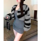 ノーカラーフェイクファーショートコート ジャケット ブルゾン | Riff | 詳細画像8 