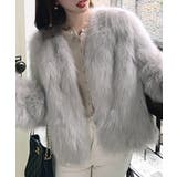 ノーカラーエコファージャケット コート フェイクファー | Riff | 詳細画像5 