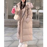 ピンク | フード付き中綿ロングコート ブルゾン ジャケット | Riff