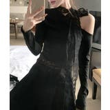 ワンショルリボンレース切り替えトップス カットソー Tシャツ | Riff | 詳細画像13 