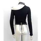 ワンショルリボンレース切り替えトップス カットソー Tシャツ | Riff | 詳細画像18 