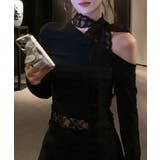 ワンショルリボンレース切り替えトップス カットソー Tシャツ | Riff | 詳細画像9 