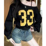 プリントワンショルトップス ロゴ オフショル | Riff | 詳細画像3 