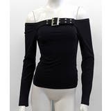 ベルトデザインオフショルトップス オフショルダー Tシャツ | Riff | 詳細画像15 