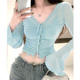 [2点セット] ベルスリーブシアーブラウス+キャミソールセット アンサンブル | Riff | 詳細画像10 