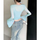 [2点セット] ベルスリーブシアーブラウス+キャミソールセット アンサンブル | Riff | 詳細画像11 