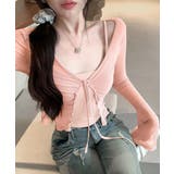 [2点セット] ベルスリーブシアーブラウス+キャミソールセット アンサンブル | Riff | 詳細画像4 