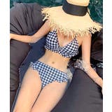 [2点セット] ギンガムチェックフリルビキニ 水着 | Riff | 詳細画像4 