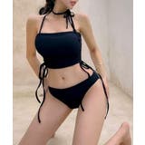 [2点セット] ホルターネック裾シャーリングビキニ 水着 | Riff | 詳細画像6 