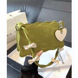 リボン付きショルダーバッグ ハートチャーム バイカラー | Riff | 詳細画像10 