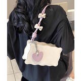 リボン付きショルダーバッグ ハートチャーム バイカラー | Riff | 詳細画像13 