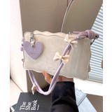 リボン付きショルダーバッグ ハートチャーム バイカラー | Riff | 詳細画像16 